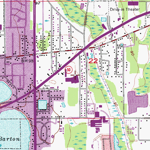 Topographic Map of Edgewater Plaza, FL