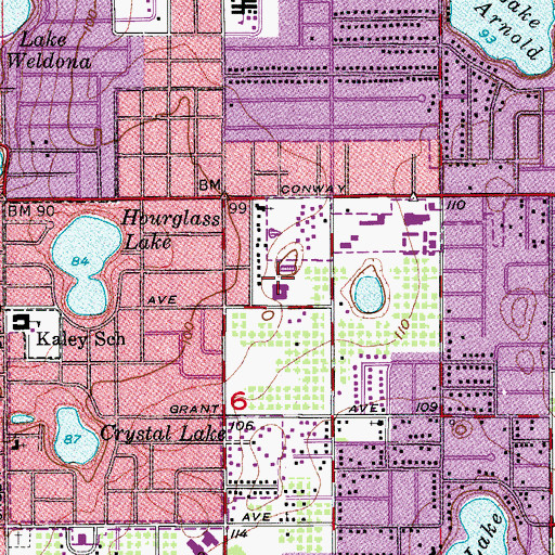 Topographic Map of Ivanhoe Plaza, FL