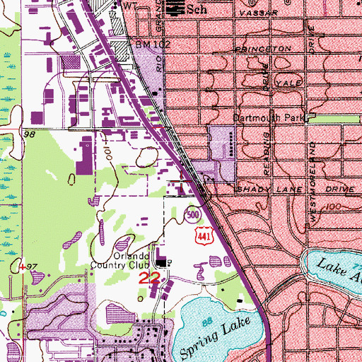 Topographic Map of Oak Ridge Plaza, FL