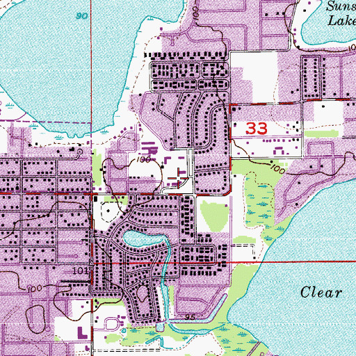 Topographic Map of Sweetwater Square Center, FL