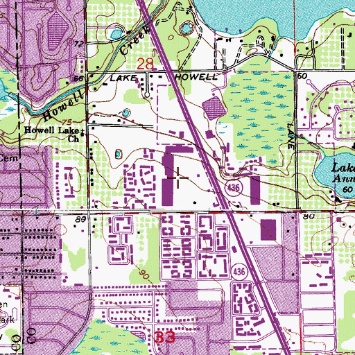 Topographic Map of Butler Plaza, FL