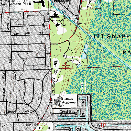 Topographic Map of Suniland Shopping Center, FL