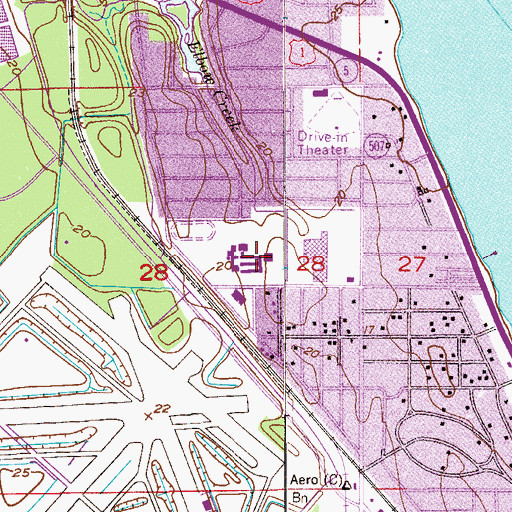 Topographic Map of Westshore Junior-  Senior High School, FL
