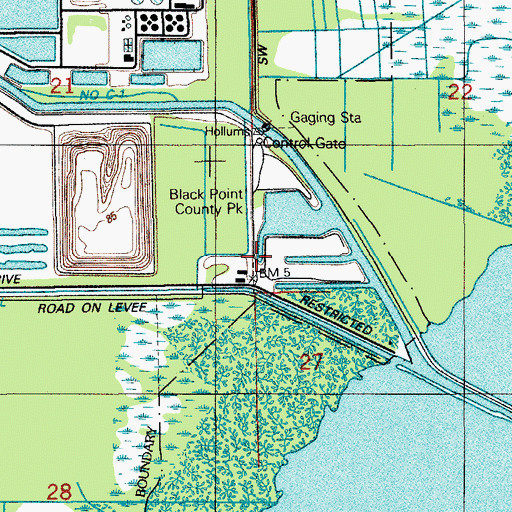Topographic Map of Black Point Park, FL