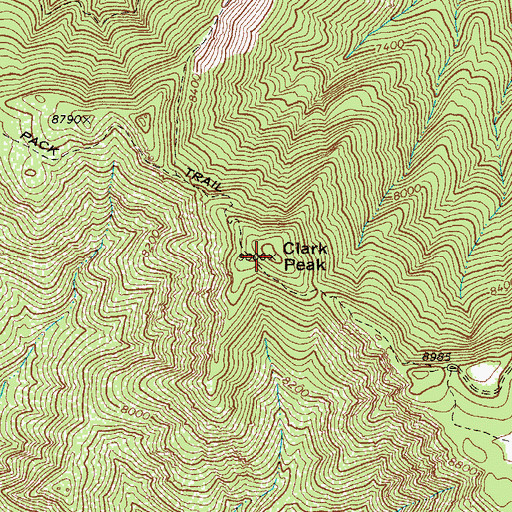 Topographic Map of Clark Peak, AZ