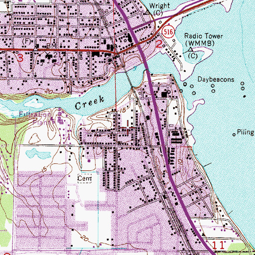 Topographic Map of Fountainhead Memorial Park, FL