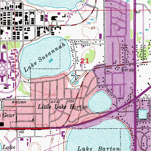 Topographic Map of Lake Marlon, FL
