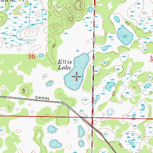 Topographic Map of Ellis Pond, FL