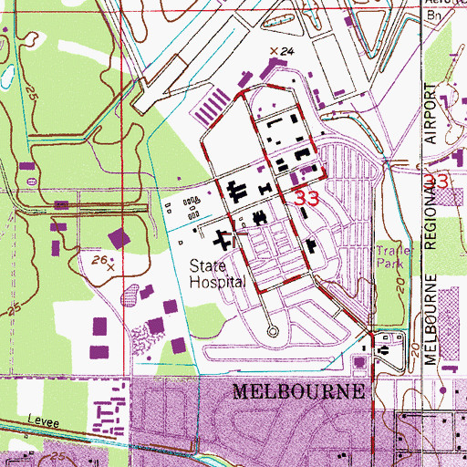 Topographic Map of Brevard Mental Health Center and Hospital, FL