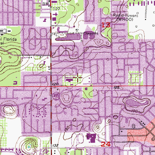 Topographic Map of Hiawassee Elementary School, FL