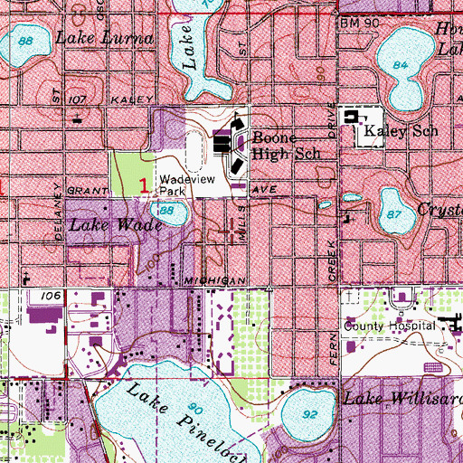 Topographic Map of Blankner School, FL