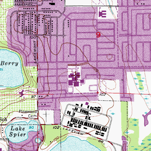 Topographic Map of Winter Park High School Main Campus, FL