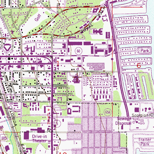 Topographic Map of Osceola Elementary School, FL