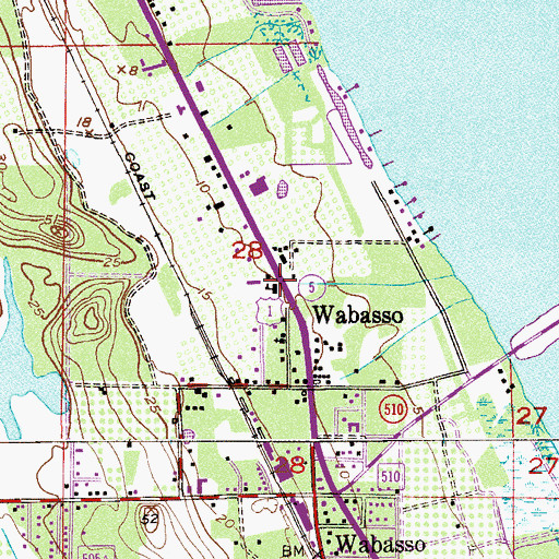 Topographic Map of Wabasso Elementary School, FL