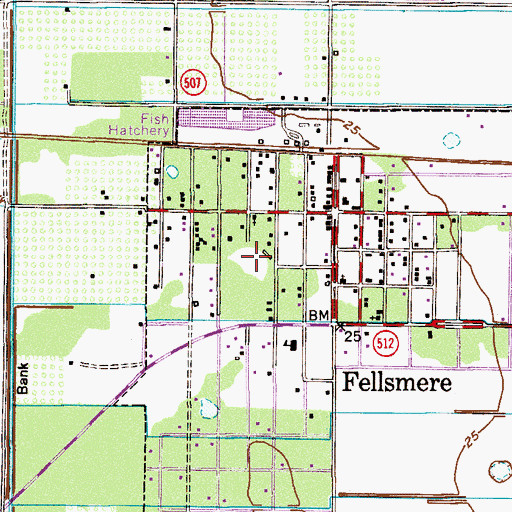 Topographic Map of Fellsmere Elementary School, FL