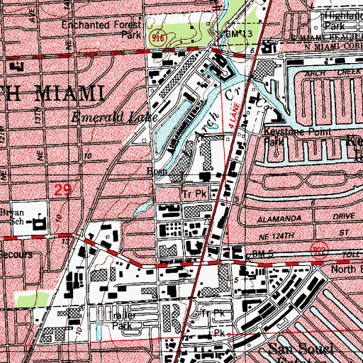 Topographic Map of North Miami General Hospital, FL