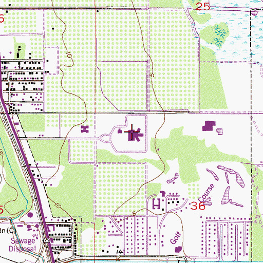 Topographic Map of Indian River Medical Center, FL