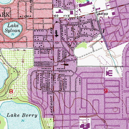 Topographic Map of First Baptist of Winter Park, FL