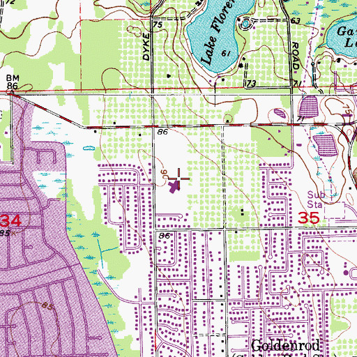 Topographic Map of Eastbrook Elementary School, FL