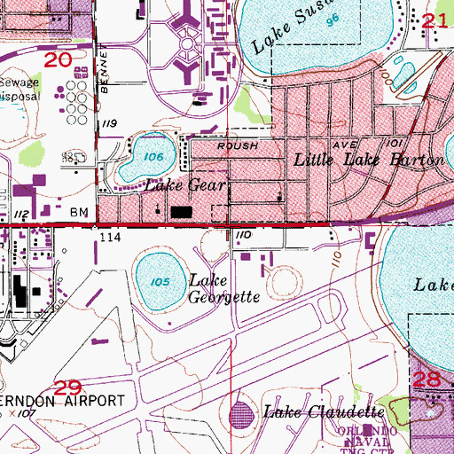 Topographic Map of Eastland Baptist Church, FL