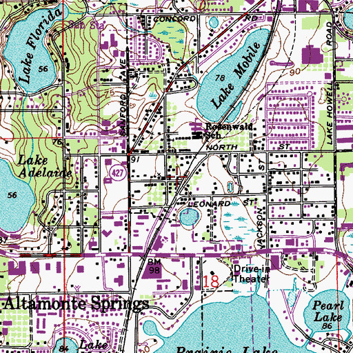 Topographic Map of William Chapel Baptist Church, FL
