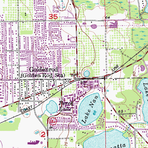 Topographic Map of Goldenrod Baptist Church, FL
