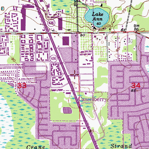 Topographic Map of First Church of God, FL