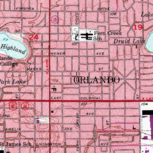 Topographic Map of Community Church of the Brethren, FL