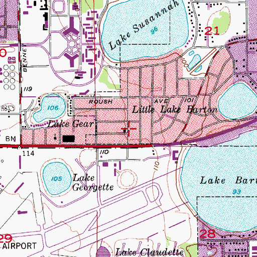Topographic Map of Orlando Bible Church, FL