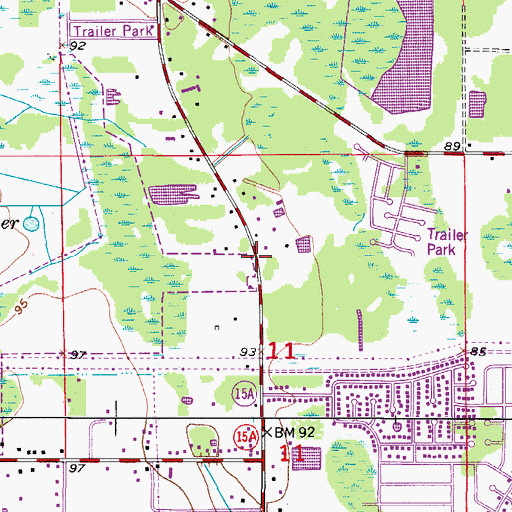 Topographic Map of Parkway Baptist Church, FL