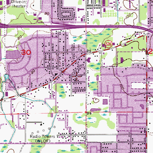 Topographic Map of New Saint Mark Free Methodist Church, FL