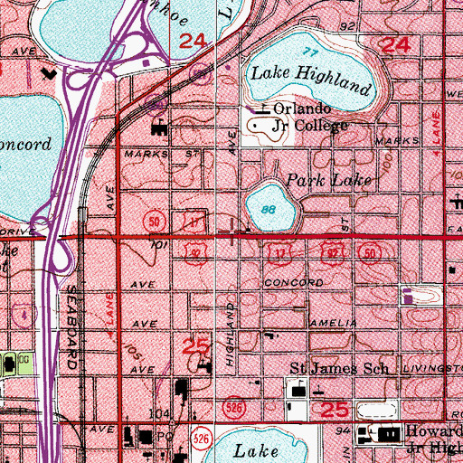 Topographic Map of Lutheran Church, FL