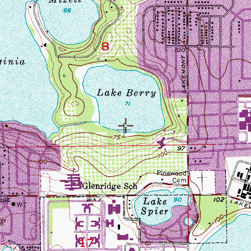 Topographic Map of Redeemer Lutheran Church, FL