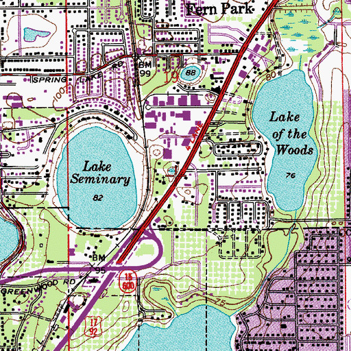 Topographic Map of Altamonte Springs Seventh Day Adventist Church, FL