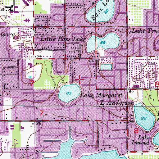 Topographic Map of Conway Presbyterian Church, FL