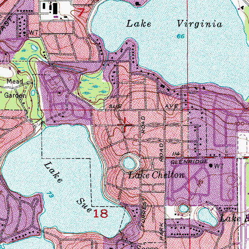 Topographic Map of Winter Park Presbyterian Church, FL