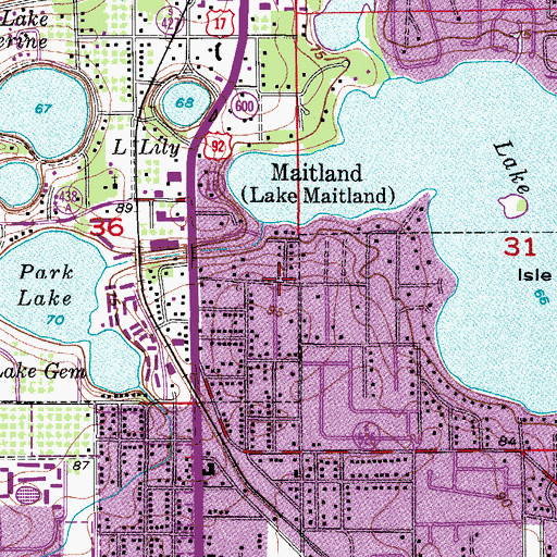 Topographic Map of Bible Presbyterian Church of Maitland, FL