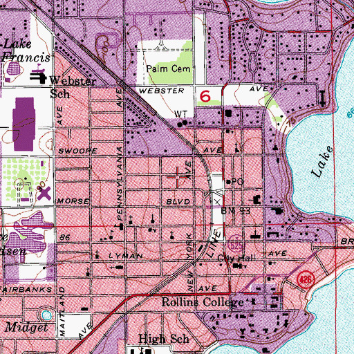 Topographic Map of Saint Andrews United Methodist Church, FL