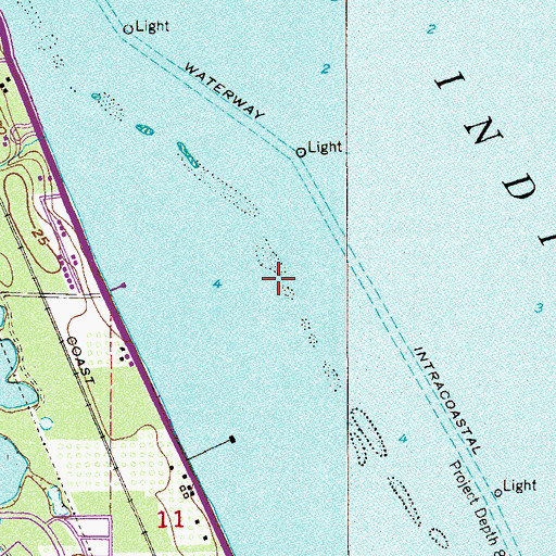 Topographic Map of Grange Island, FL