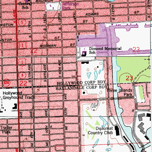Topographic Map of Banyan School, FL