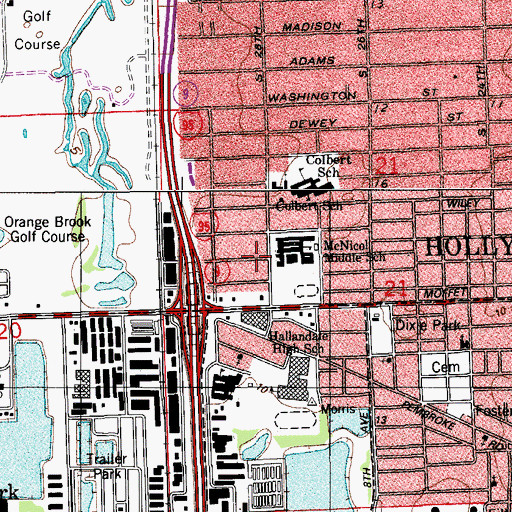 Topographic Map of Westside Baptist Church School, FL