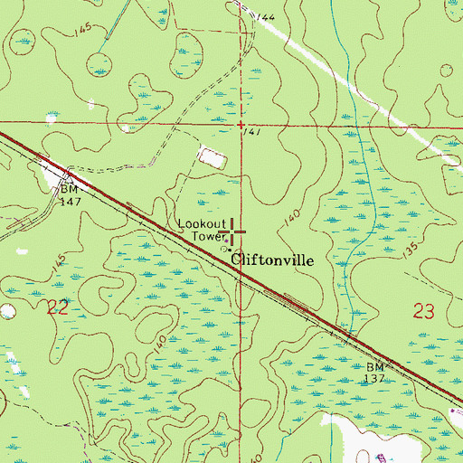 Topographic Map of Union Lookout Tower, FL