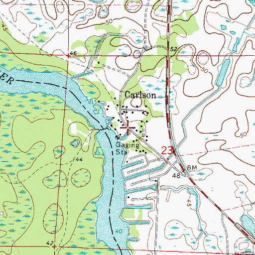 Topographic Map of Carlson Landing, FL