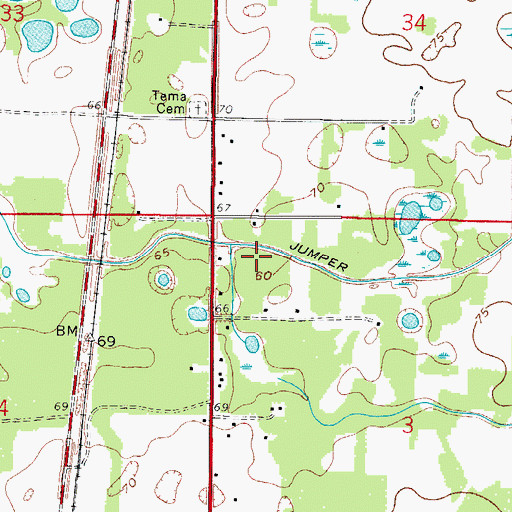 Topographic Map of Bushnell Tower, FL