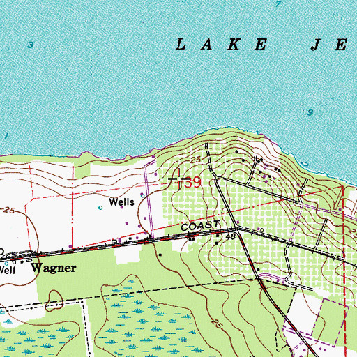 Topographic Map of N Gee Grant, FL