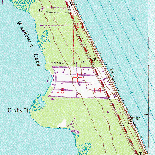 Topographic Map of Melbourne Shores, FL