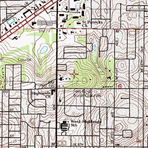 Topographic Map of Fort King Baptist Church, FL