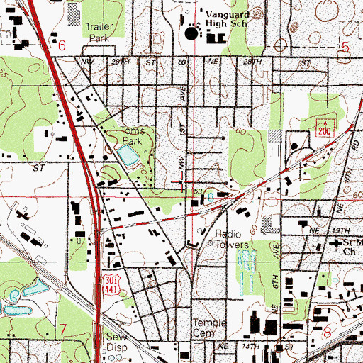 Topographic Map of Northside Baptist Church, FL