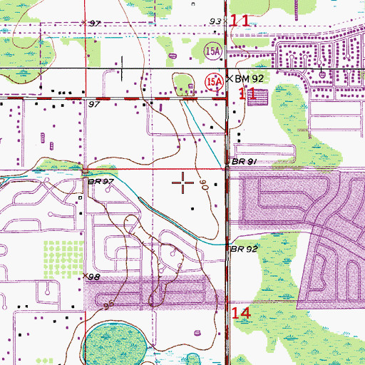 Topographic Map of Brush Arbor Christian School, FL