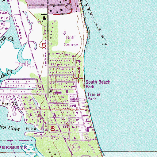 Topographic Map of South Beach Park, FL